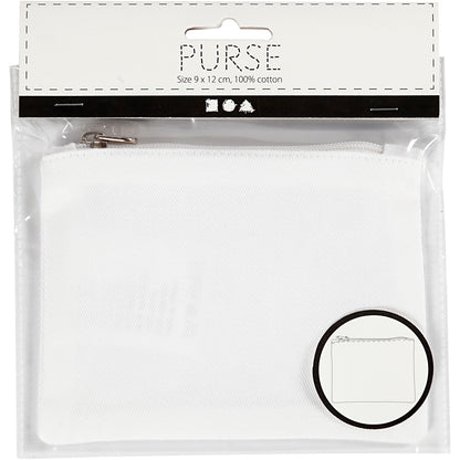 Purse, size 9x12 cm, 210 g, white, 1 pc