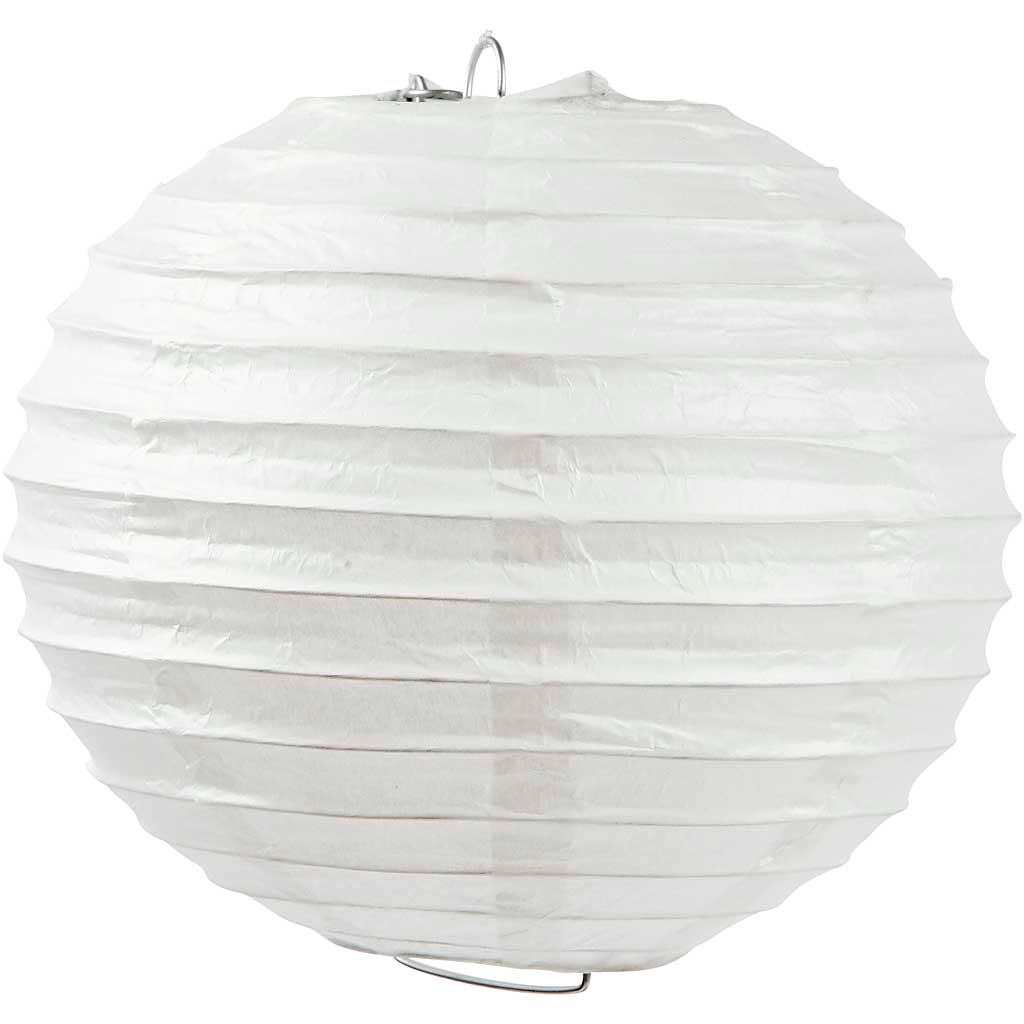 Rice paper lamp, Round, dia. 20 cm, white, 1 pc