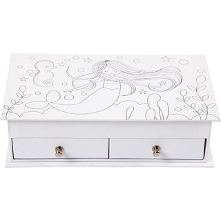 Jewellery Box, H: 5 cm, size 18x10,5 cm, white, 1 pc