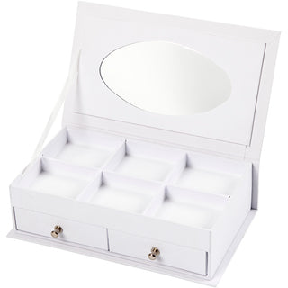 Jewellery Box, H: 5 cm, size 18x10,5 cm, white, 1 pc