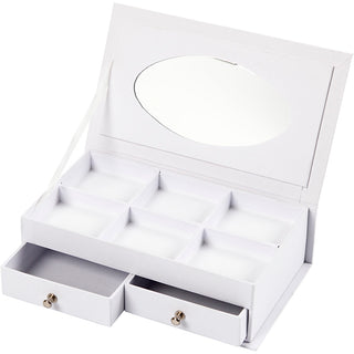Jewellery Box, H: 5 cm, size 18x10,5 cm, white, 1 pc