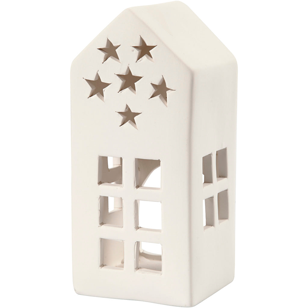 Tea Light Candle Holder, H: 16 cm, size 7x7 cm, white, 8 pc/ 1 pack