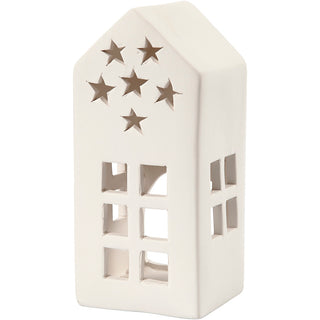 Tea Light Candle Holder, H: 16 cm, size 7x7 cm, white, 8 pc/ 1 pack