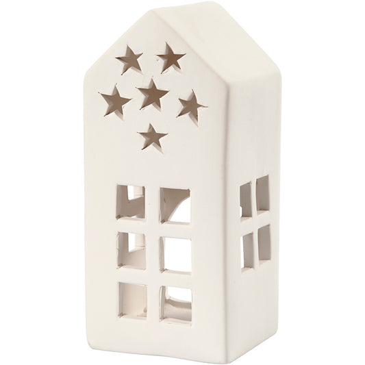 Tea Light Candle Holder, H: 16 cm, size 7x7 cm, white, 8 pc/ 1 pack