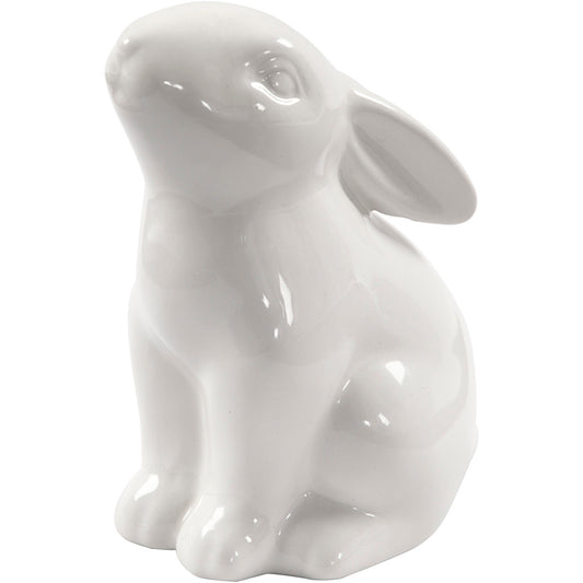 Rabbit, H: 9 cm, dia. 5,5 cm, white, 12 pc/ 1 pack
