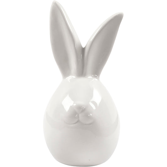 Rabbit, H: 11,4 cm, dia. 5,5 cm, white, 12 pc/ 1 pack