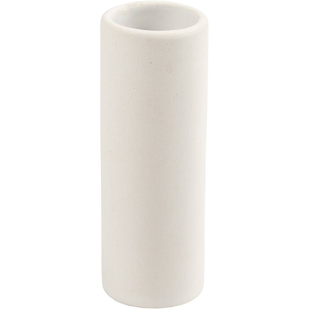 Vase, H: 11 cm, dia. 4 cm, white, 1 pc