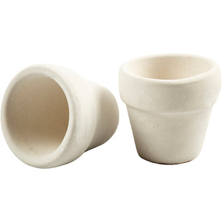 Flower Pots, H: 4,6 cm, dia. 5,2 cm, white, 6 pc/ 1 pack
