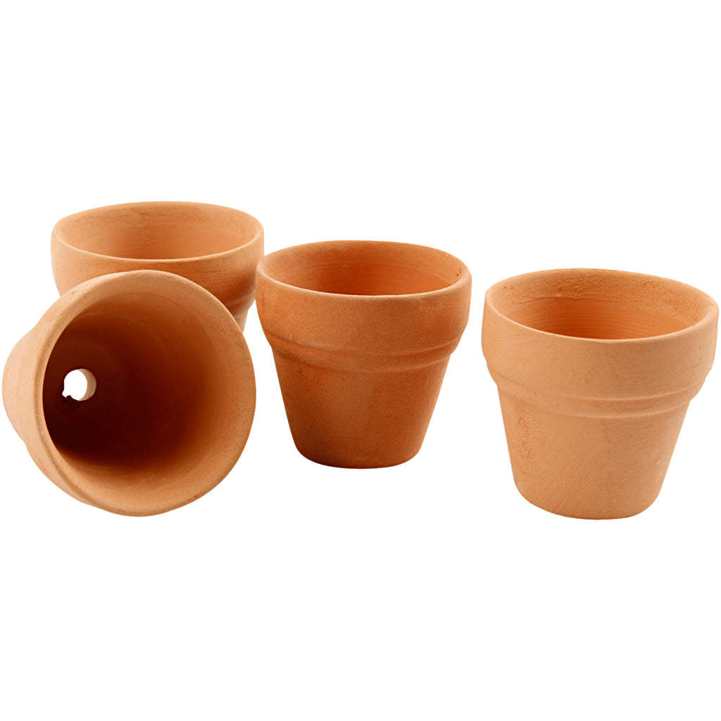Flower Pots, H: 3,1 cm, dia. 3,4 cm, 48 pc/ 1 pack