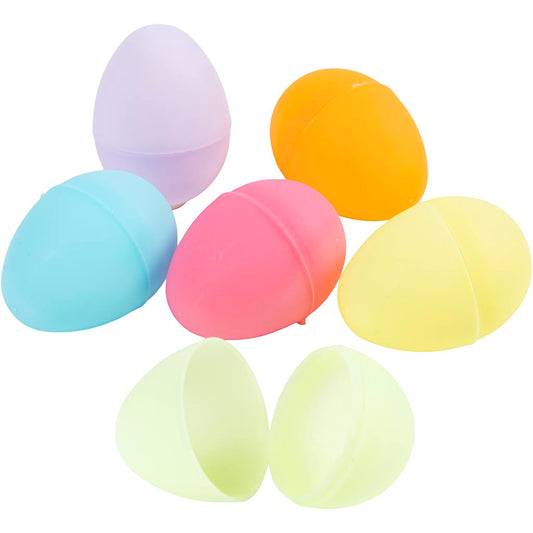 Eggs, H: 4,5 cm, dia. 3 cm, pastel colours, 24 pc/ 1 pack