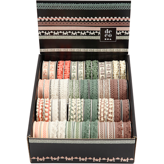 Decorative Ribbon, W: 10-15 mm, 48x2 m