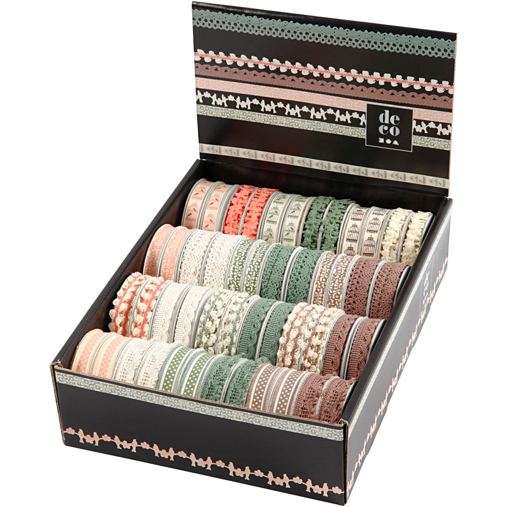 Decorative Ribbon, W: 10-15 mm, 48x2 m