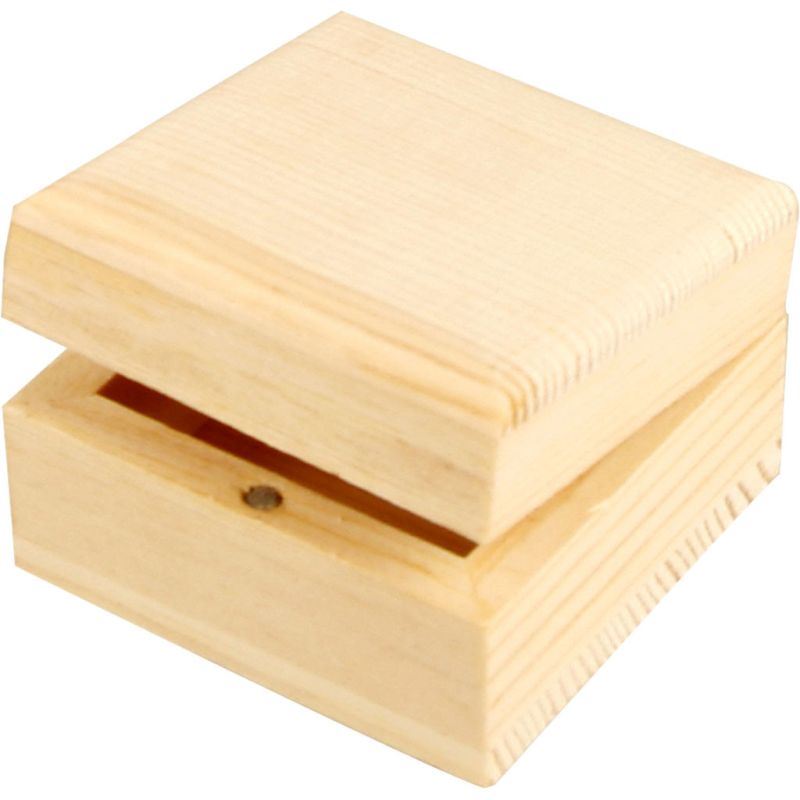 Jewellery Box 6x6x3.5 cm 1 pc, pine