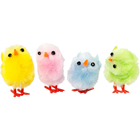 Easter Chicks, H: 30 mm, pastel colours, 12 pc/ 1 pack