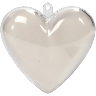 Heart-Shaped Baubles to Decorate, H: 6,5 cm, transparent, 10 pc/ 1 pack