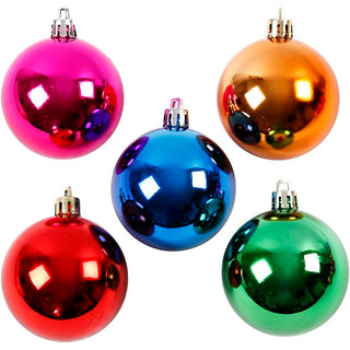 Christmas Ornaments, dia. 6 cm, bold colours, 20 pc/ 1 pack