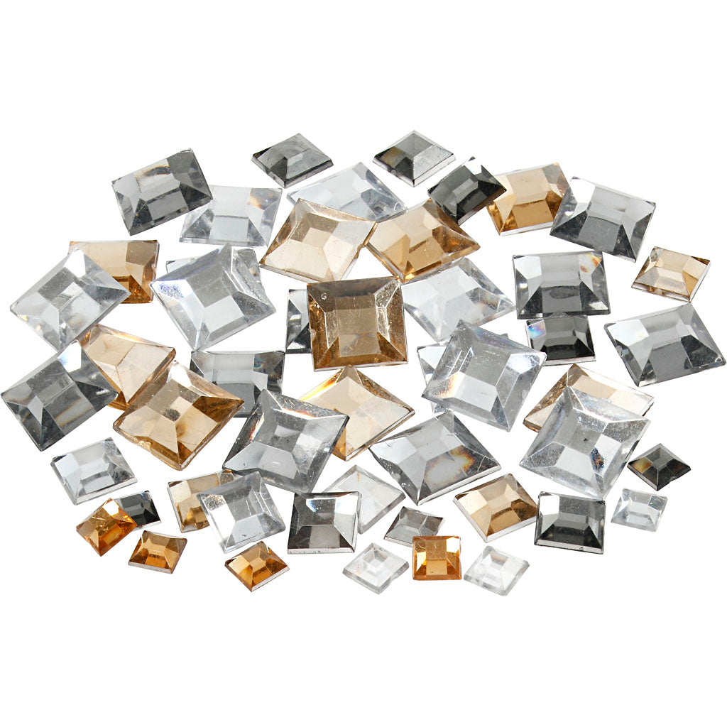 Creativ Assorted Rhinestones with Beveled Edges and Flat Back