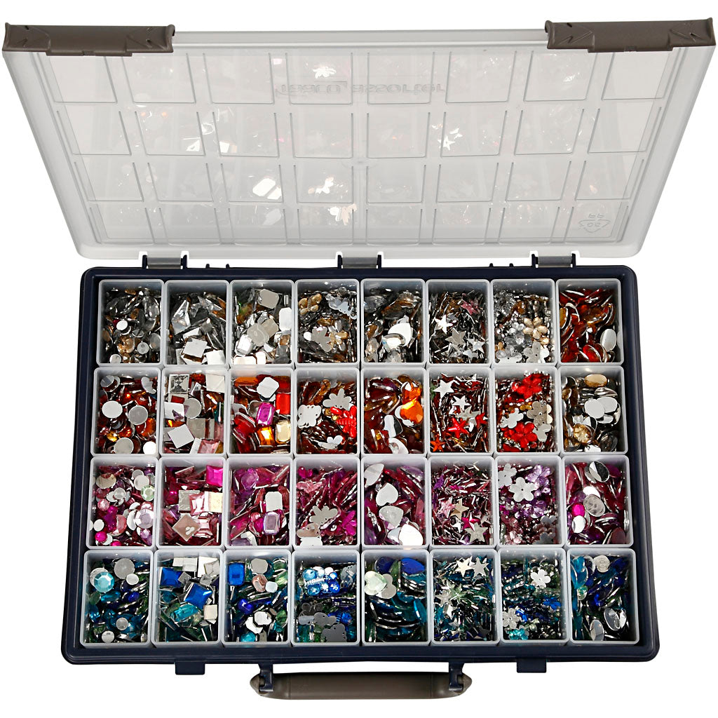 Creativ Faceted Rhinestones with Flat Back – Assorted Colours (6–16 mm)