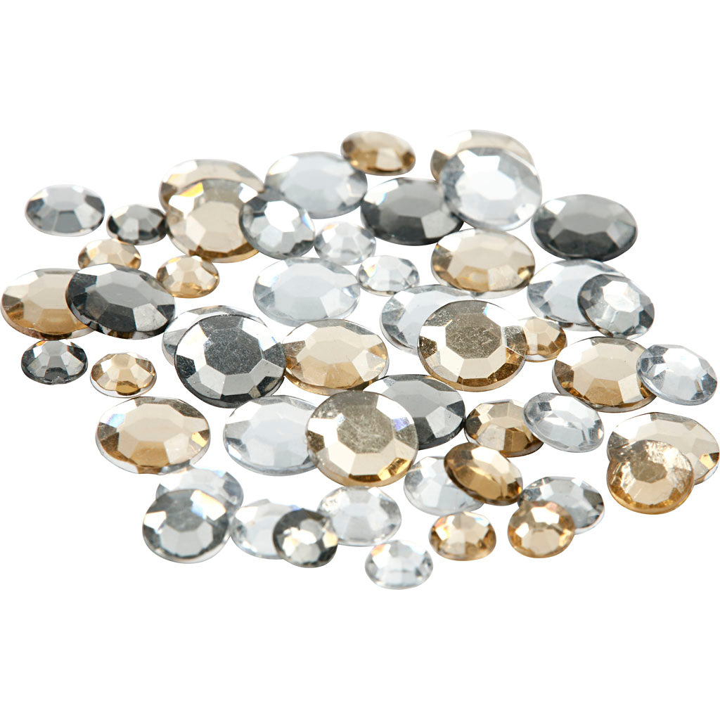 Creativ Assorted Rhinestones with Beveled Edges and Flat Back