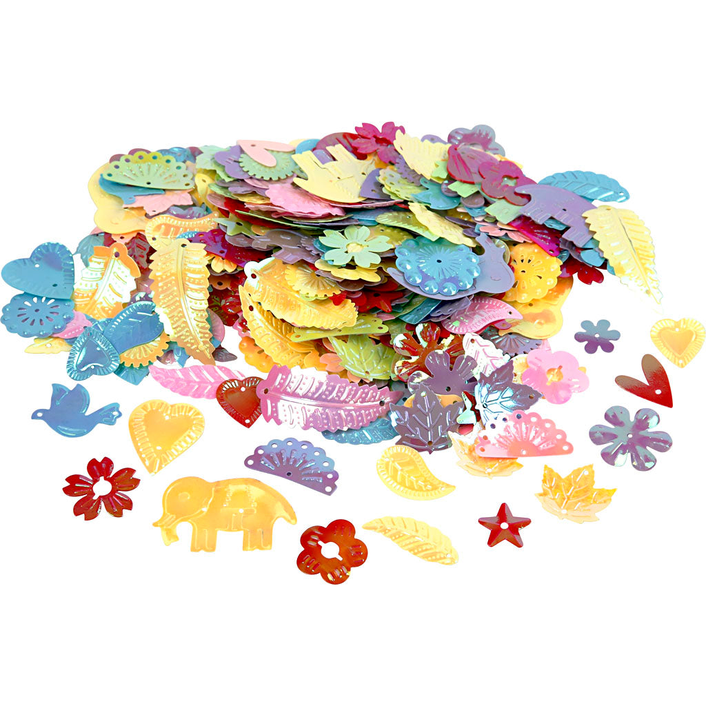 Creativ Assortment of Sequins in Various Shapes and Colours