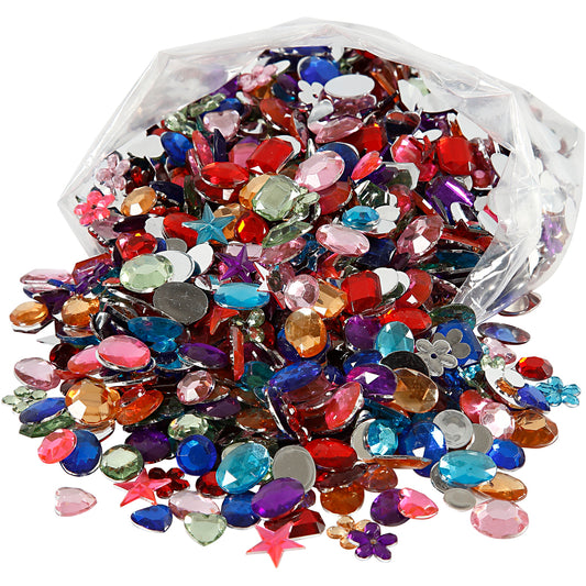 Rhinestones, size 5-15 mm, 1600 pc/ 1 pack