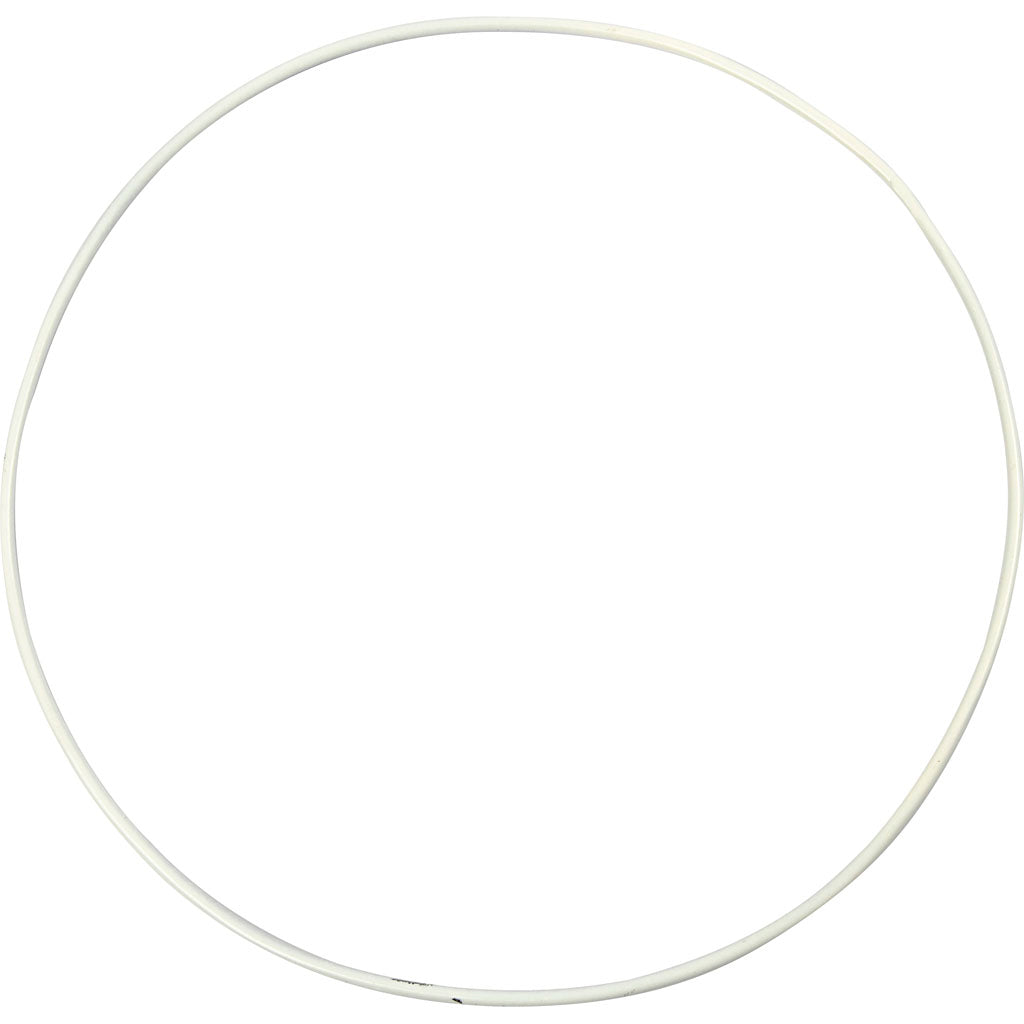 Metal Wire Ring, dia. 10 cm, thickness 2 mm, white, 10 pc/ 1 pack