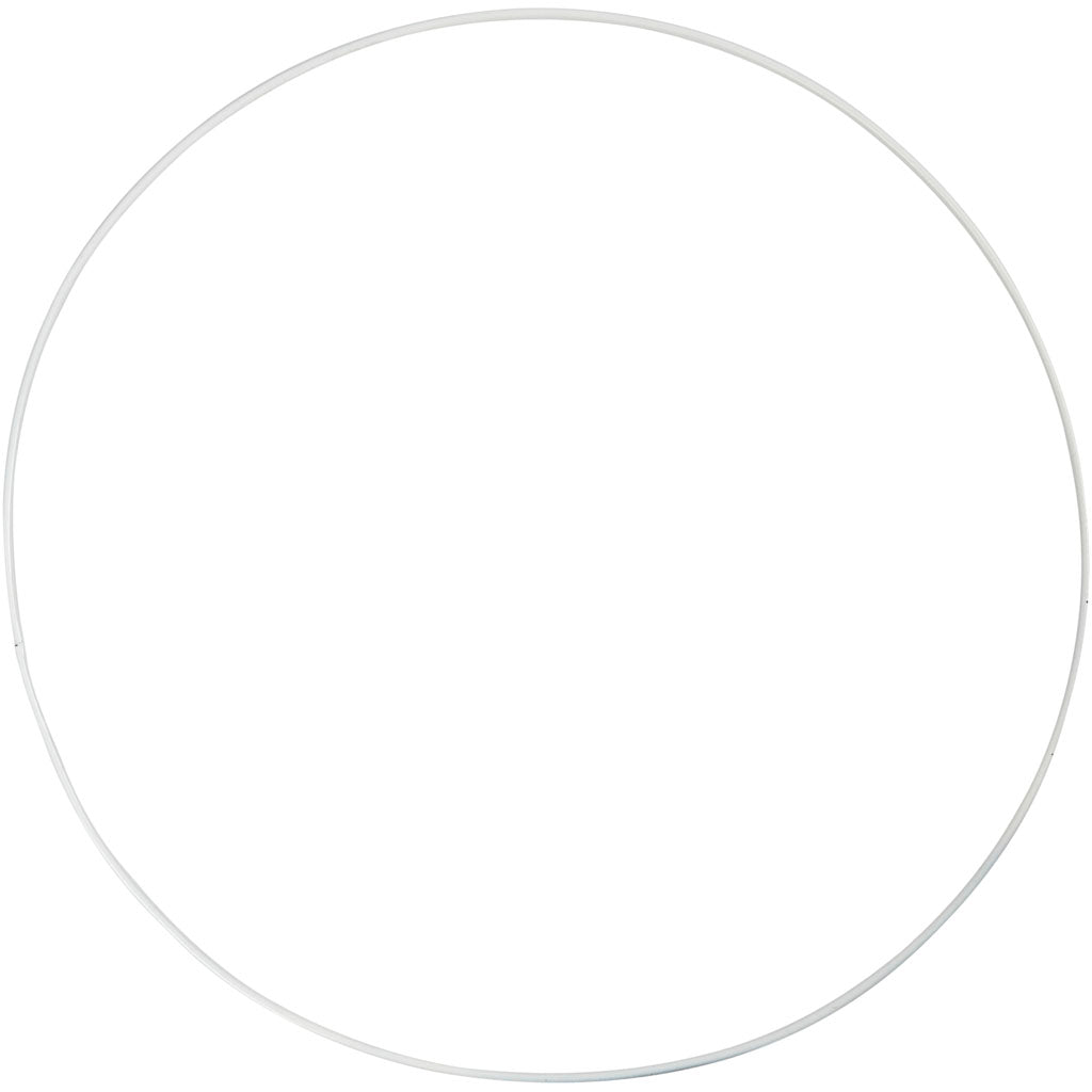 Metal Wire Ring, dia. 10 cm, thickness 2 mm, white, 10 pc/ 1 pack