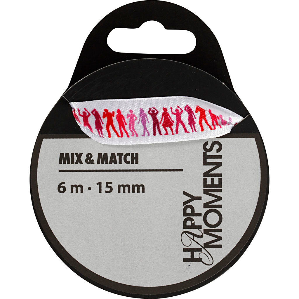Creativ Satin Ribbon with Various Colour Print