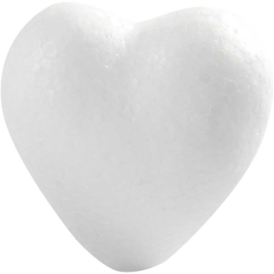 Heart, H: 6 cm, D. 3 cm, W: 6 cm, white, 50 pc/ 1 pack