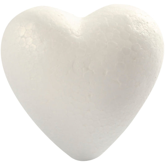 Heart, H: 8 cm, D. 4,5 cm, W: 8 cm, white, 5 pc/ 1 pack
