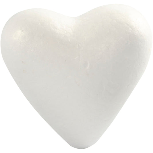 Heart, H: 11 cm, D. 5 cm, W: 11,5 cm, white, 5 pc/ 1 pack