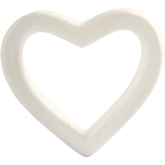 Heart, H: 12,5 cm, D. 2,5 cm, W: 13,5 cm, white, 1 pc