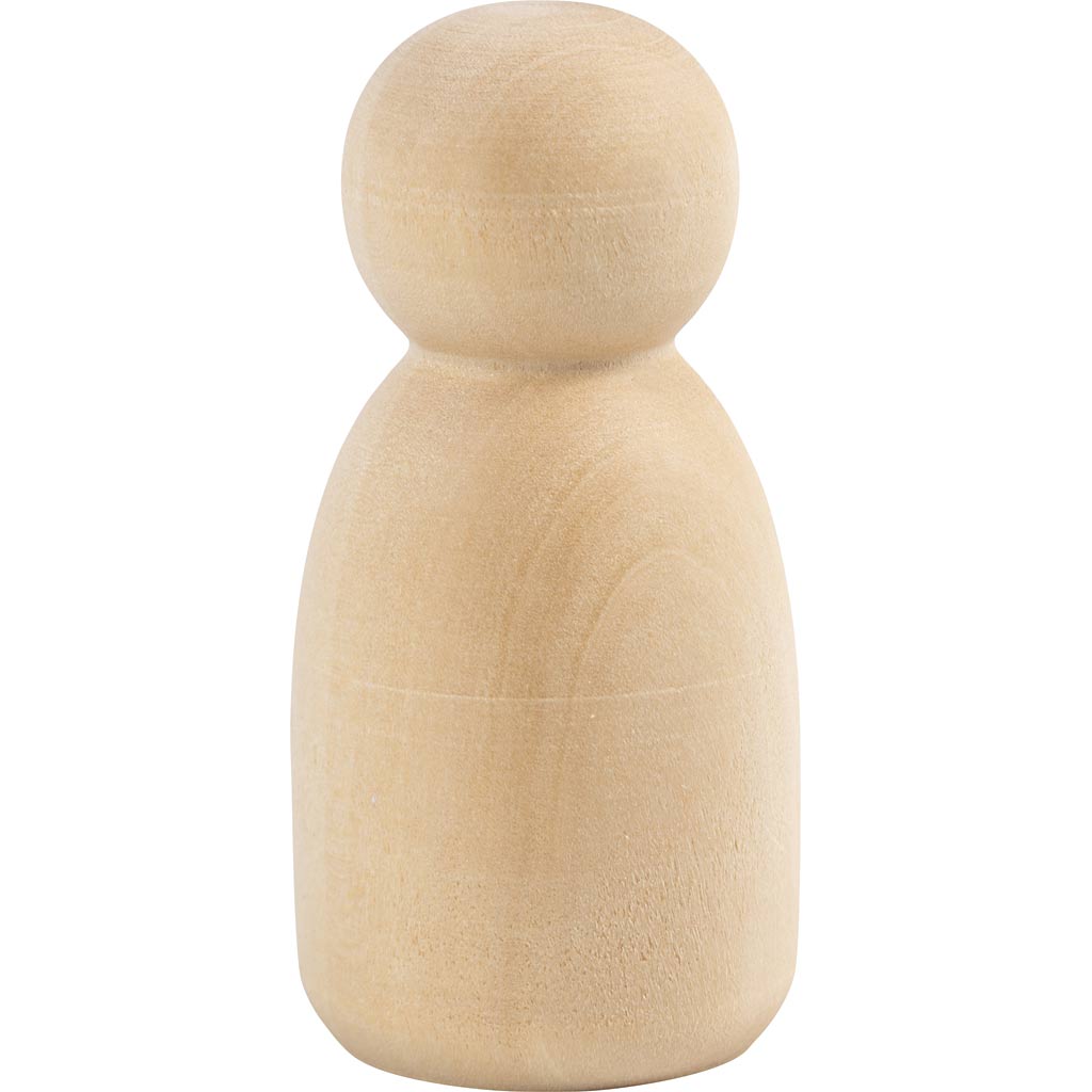 Wooden Figure Body, Oval, H: 6 cm, 5 pc/ 1 pack