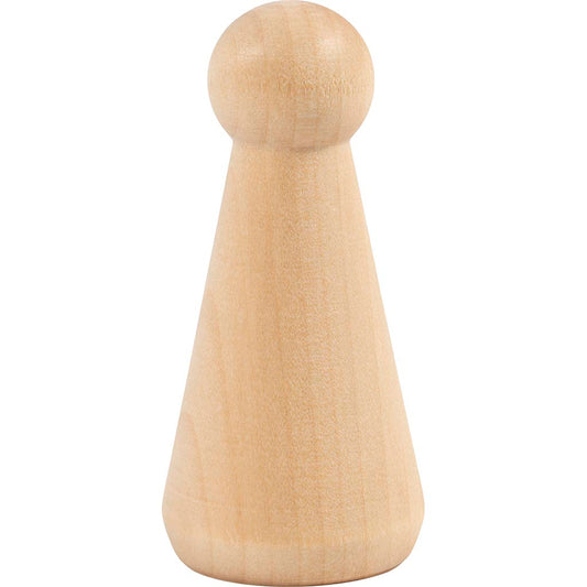 Wooden Figure Body, Cone shape, H: 8 cm, 3 pc/ 1 pack