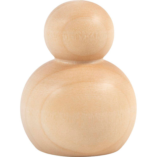 Wooden Figure Body, Round, H: 5 cm, 5 pc/ 1 pack