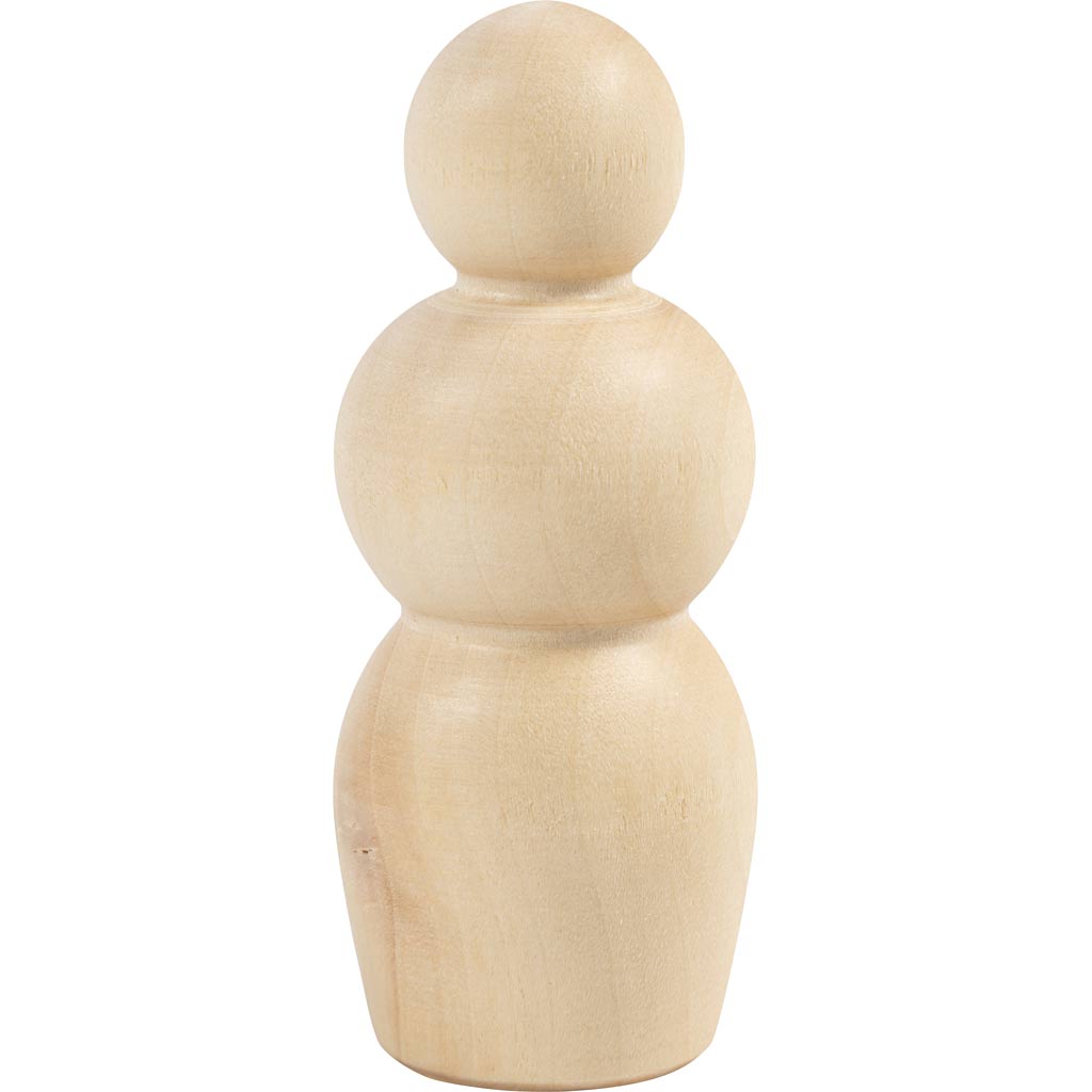 Wooden Figure Body, Hourglass shape, H: 7,5 cm, 5 pc/ 1 pack
