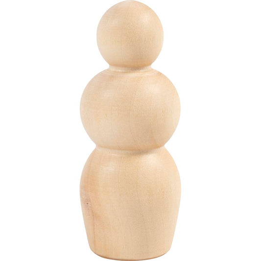 Wooden Figure Body, Hourglass shape, H: 7,5 cm, 5 pc/ 1 pack