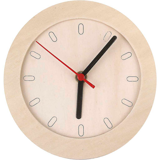 Watch With Wooden Frame, dia. 15 cm, 1 pc