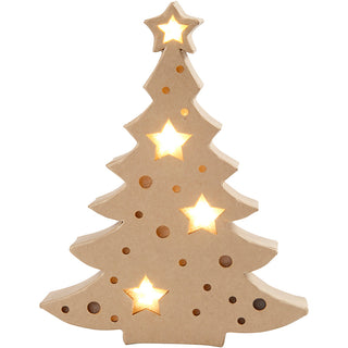 Figure with light inside, christmas tree, H: 27 cm, D. 4 cm, W: 21,5 cm, 1 pc