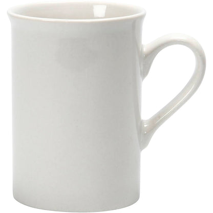 Mugs, H: 10 cm, dia. 7,4 cm, white, 2 pc/ 1 pack