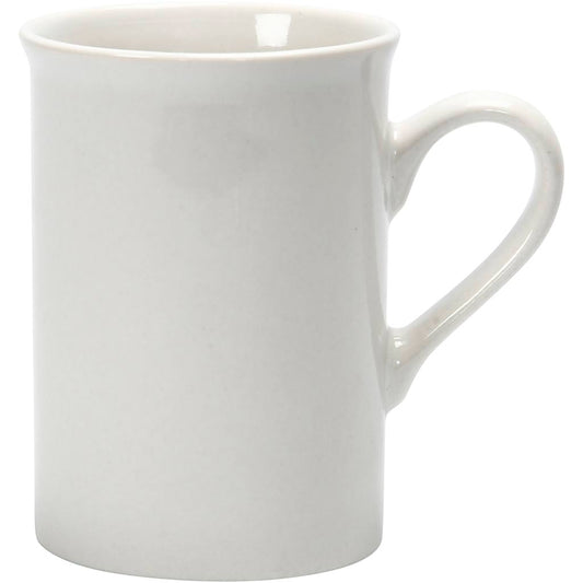 Mugs, H: 10 cm, dia. 7,4 cm, white, 2 pc/ 1 pack