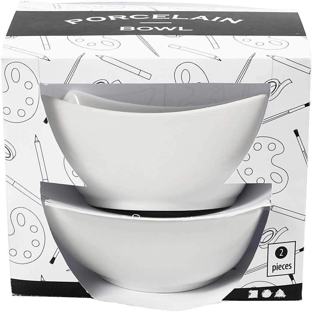 Bowl, H: 4,5 cm, dia. 10 cm, white, 2 pc/ 1 pack