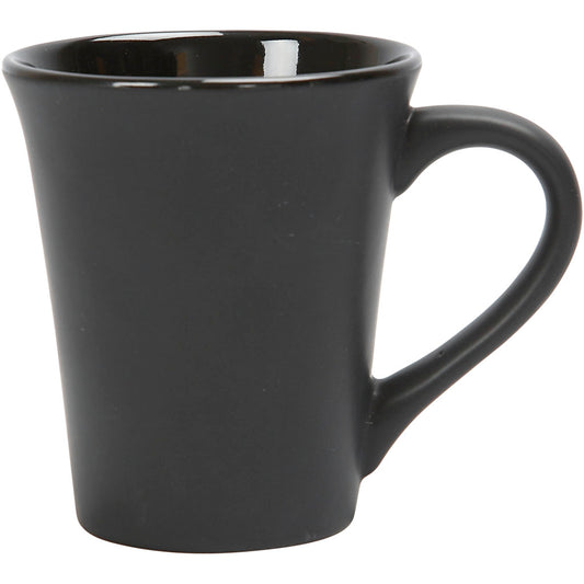 Mug, H: 10 cm, dia. 5,9-8,7 cm, black, 1 pc