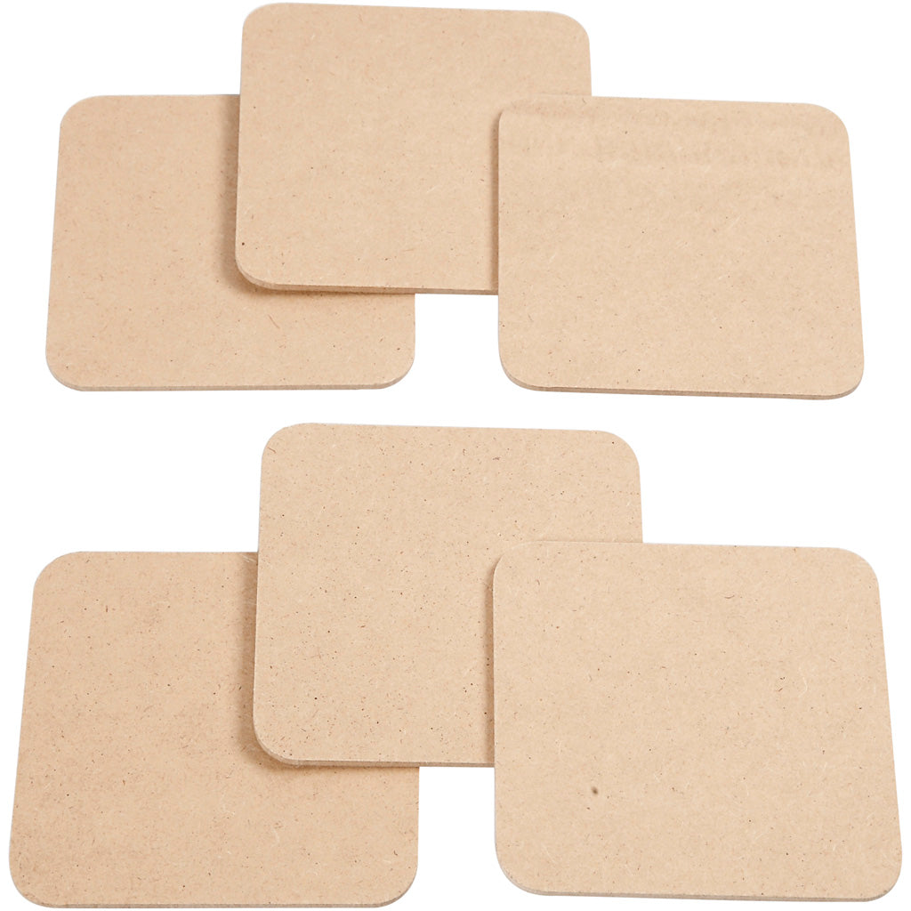 Coaster, size 10x10 cm, thickness 3 mm, 50 pc/ 1 pack