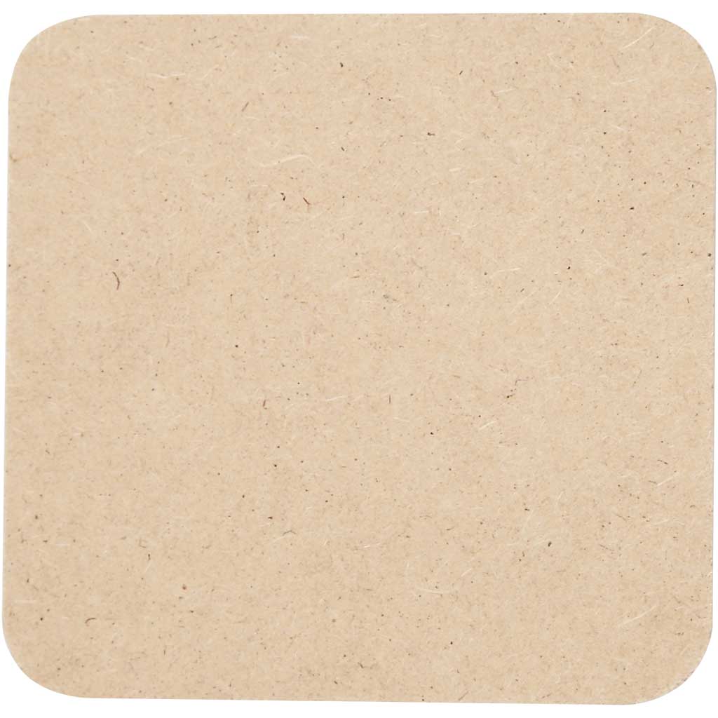 Coaster, size 10x10 cm, thickness 3 mm, 50 pc/ 1 pack