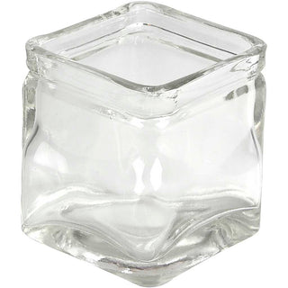 Square Candle Holder, H: 8 cm, size 7,5x7,5 cm, 12 pc/ 1 pack