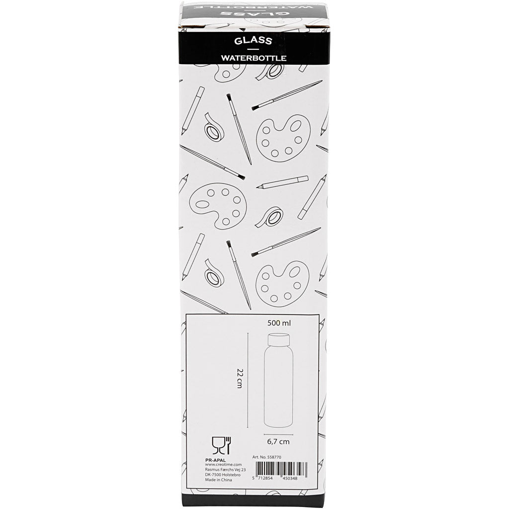 Water bottle, H: 22 cm, dia. 6,7 cm, 500 ml, 1 pc
