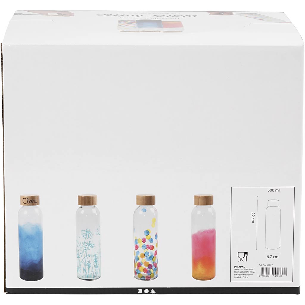 Water bottle, H: 22 cm, dia. 6,7 cm, 500 ml, 12 pc/ 1 pack