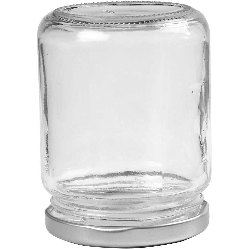 Storage Glass Jar, H: 9,1 cm, dia. 6,8 cm, 240 ml, transparent, 12 pc/ 1 pack