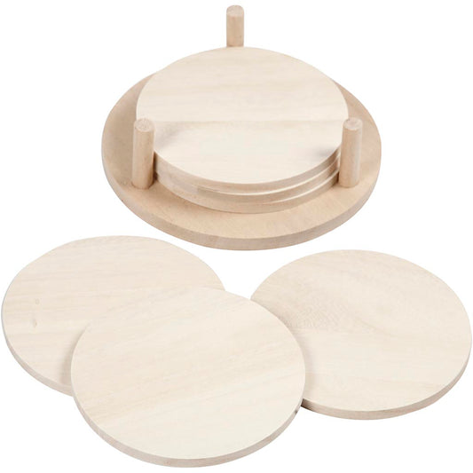 Coaster Slices, dia. 9,5 cm, thickness 5 mm, 6 pc/ 1 pack